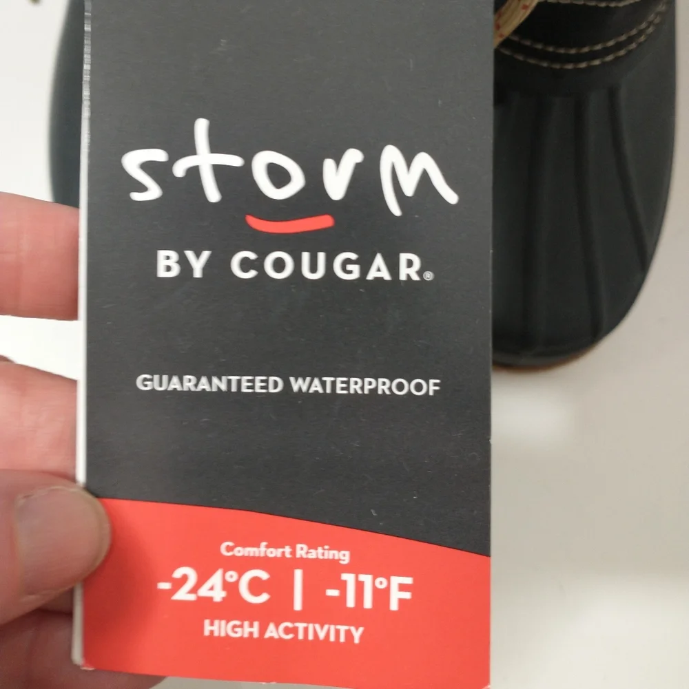 NWT Cougar Storm Creek Black/Red Winter Boots, Guaranteed Waterproof, Size‎ 7